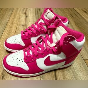 Nike Dunk High Pink Prime DD1869-110 Women's Size 7 Shoes Sneakers Hot Pink EUC